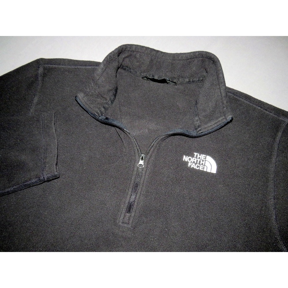 The North Face‎ Black Light Weight Pull Over 1/4 Zip Fleece Jacket Men's Medium